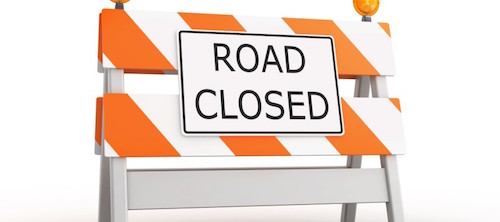 Image of a road closed sign.